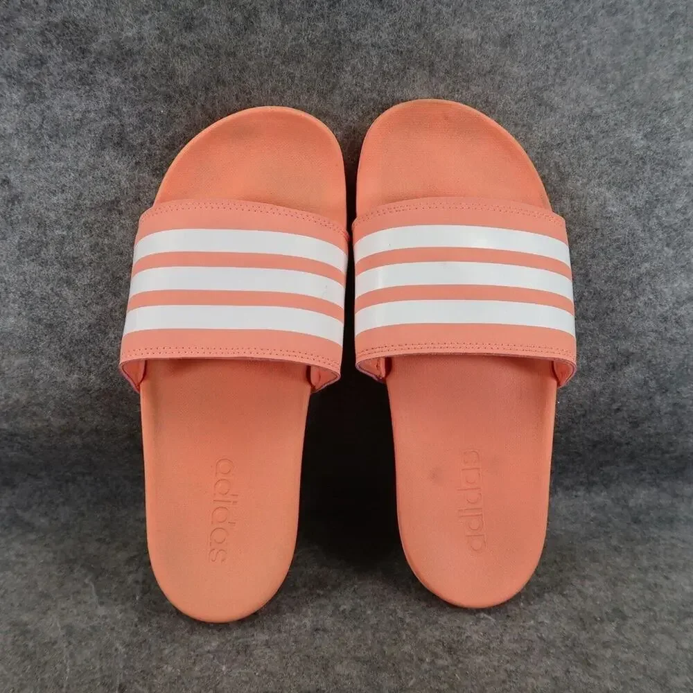 Adidas Shoes Mens 7 Sandal Slides Adilette Casual Comfort Coral White Cloudfoam